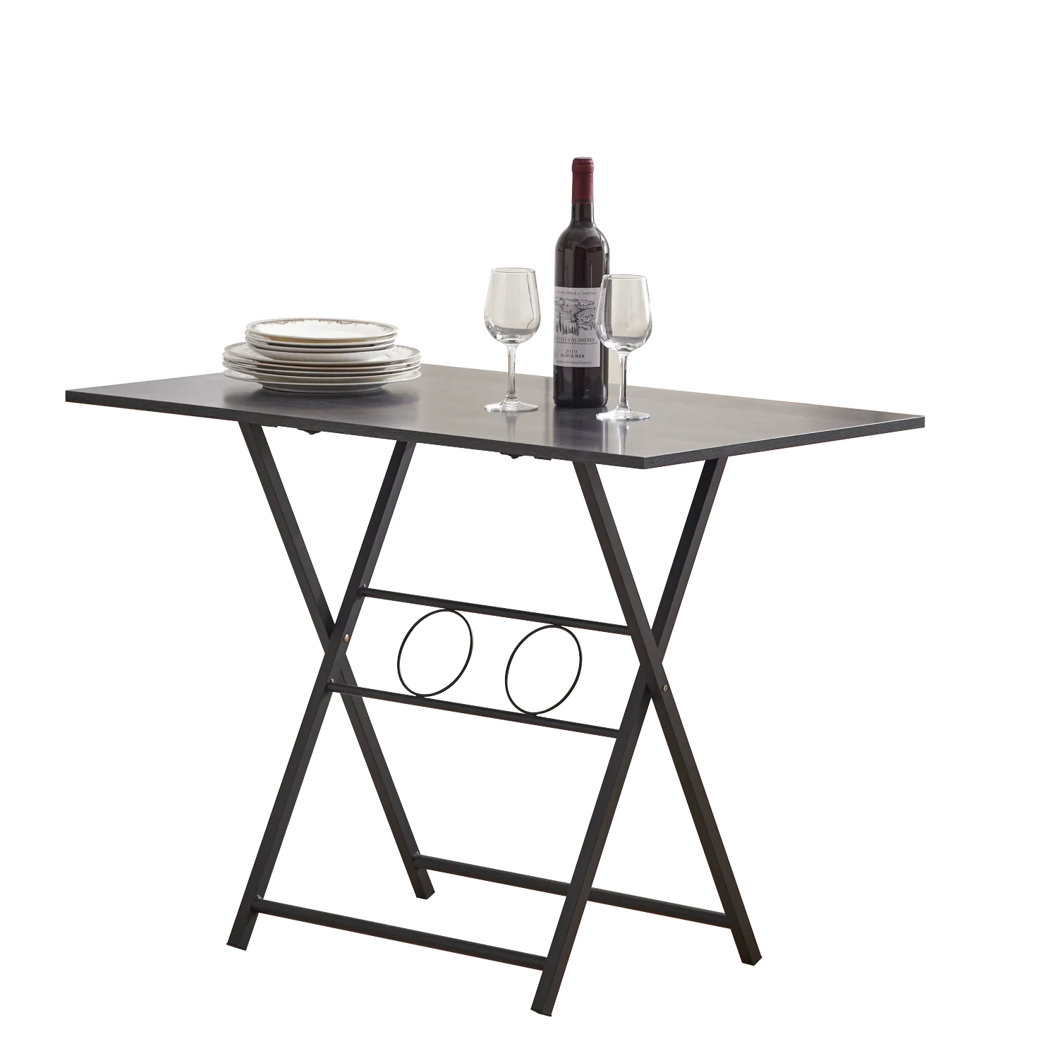 Small Foldable Desk for Small Spaces, Living Room Multifunctional Computer Table Writing Workstation for Home Office, No Assembl