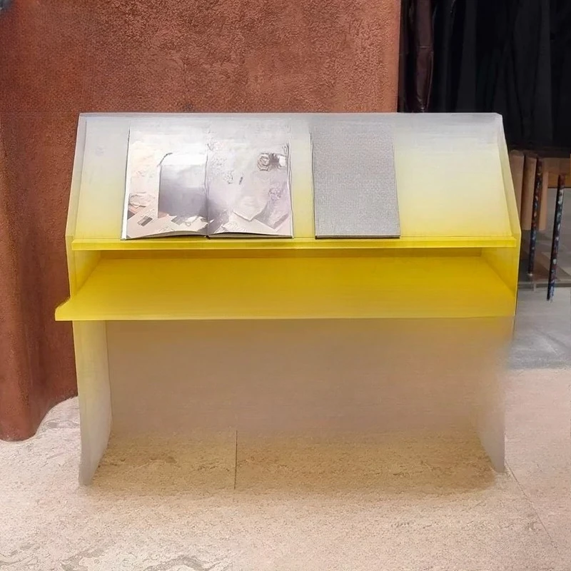 Modern simple acrylic bookshelf magazine shelf living room front desk display shelf studio floor shelf bookshelf
