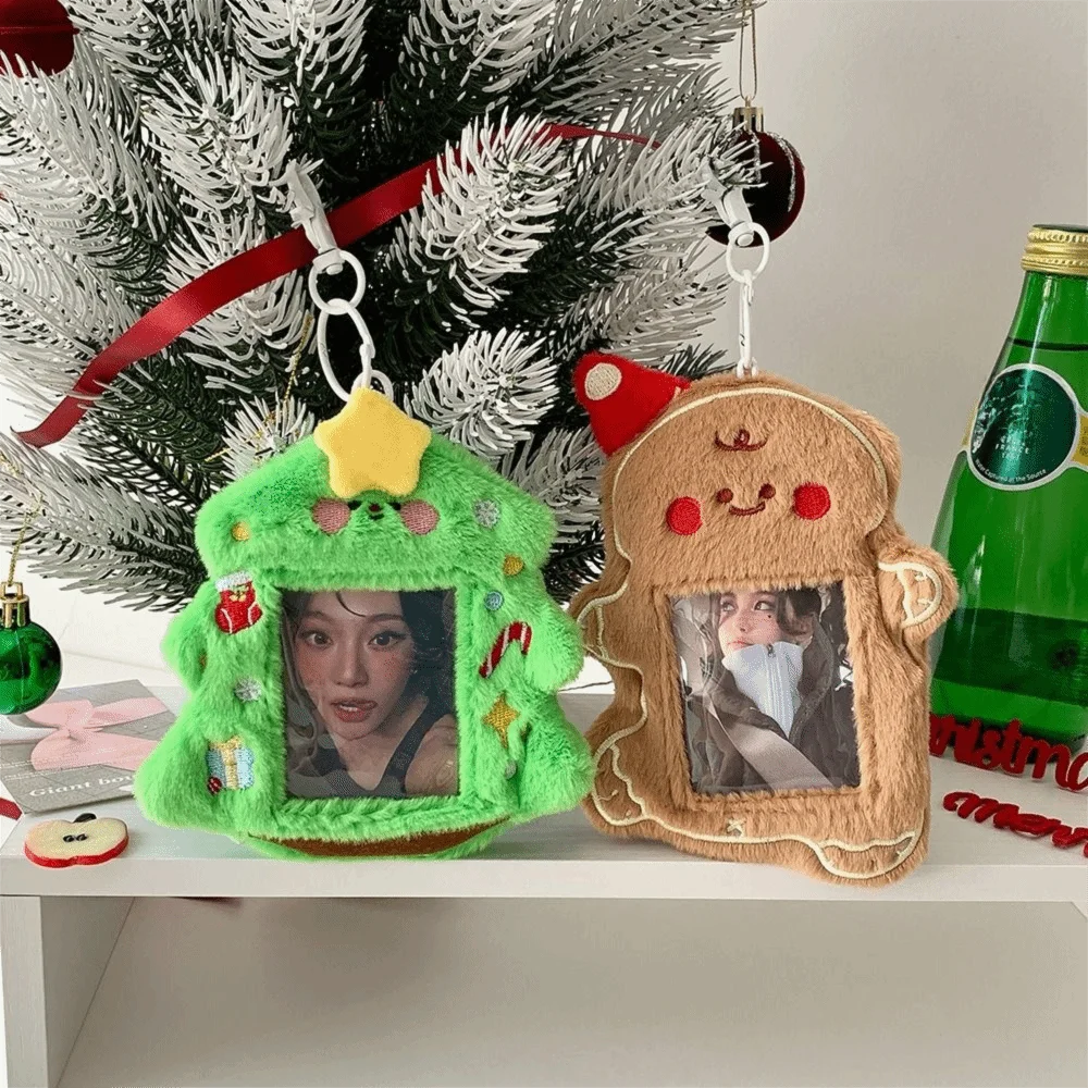 الزنجبيل رجل Photocard حامل حقيبة قلادة الكرتون شجرة عيد الميلاد حامل بطاقة رقيق Kpop صور حافظة بطاقات هدية الكريسماس