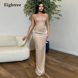 Eightree Nude Velvet Mermaid Luxury Beaded Evening Dresses 2024 Elegant Formal Event Gowns For Women Wedding Cocktail Party Dres