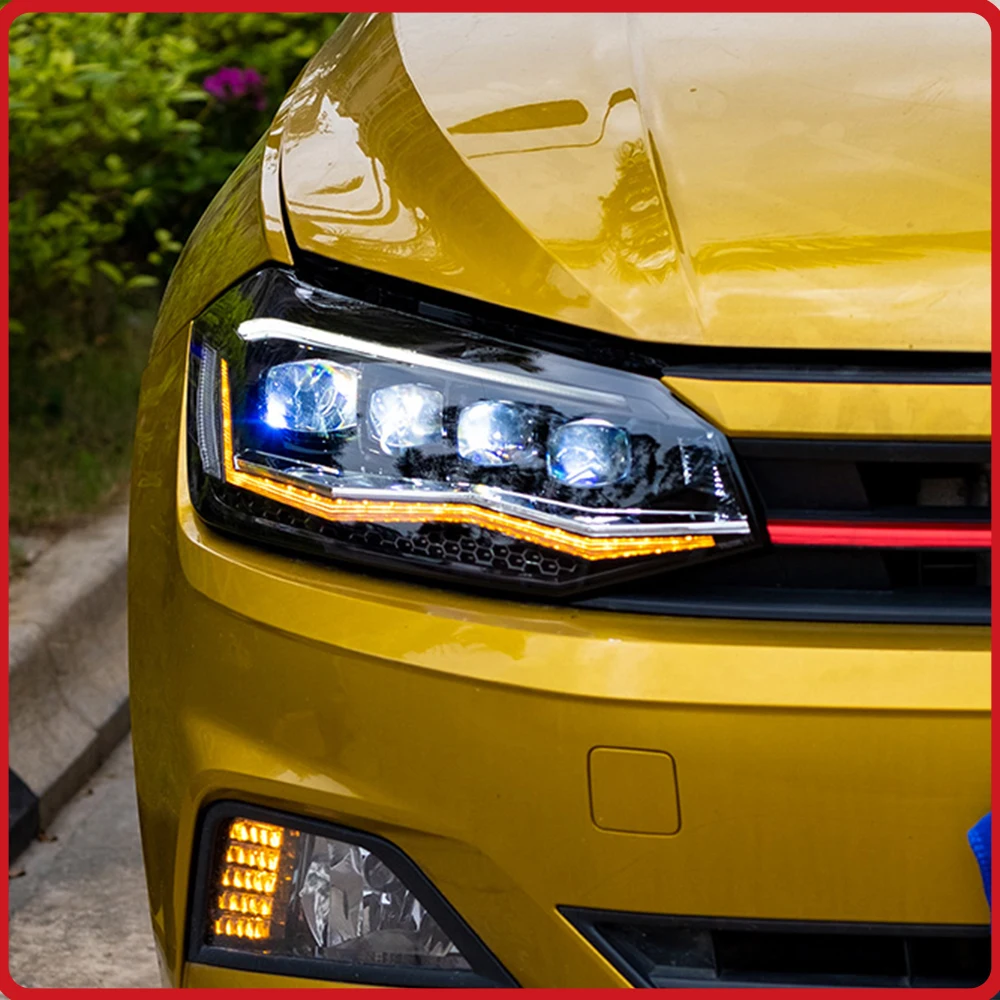 

Car Front Lamps For VW Polo AW1 2019-2024 Headlights Assembly Upgrade LED Streamer Turn Light Startup Effect Plug and Play