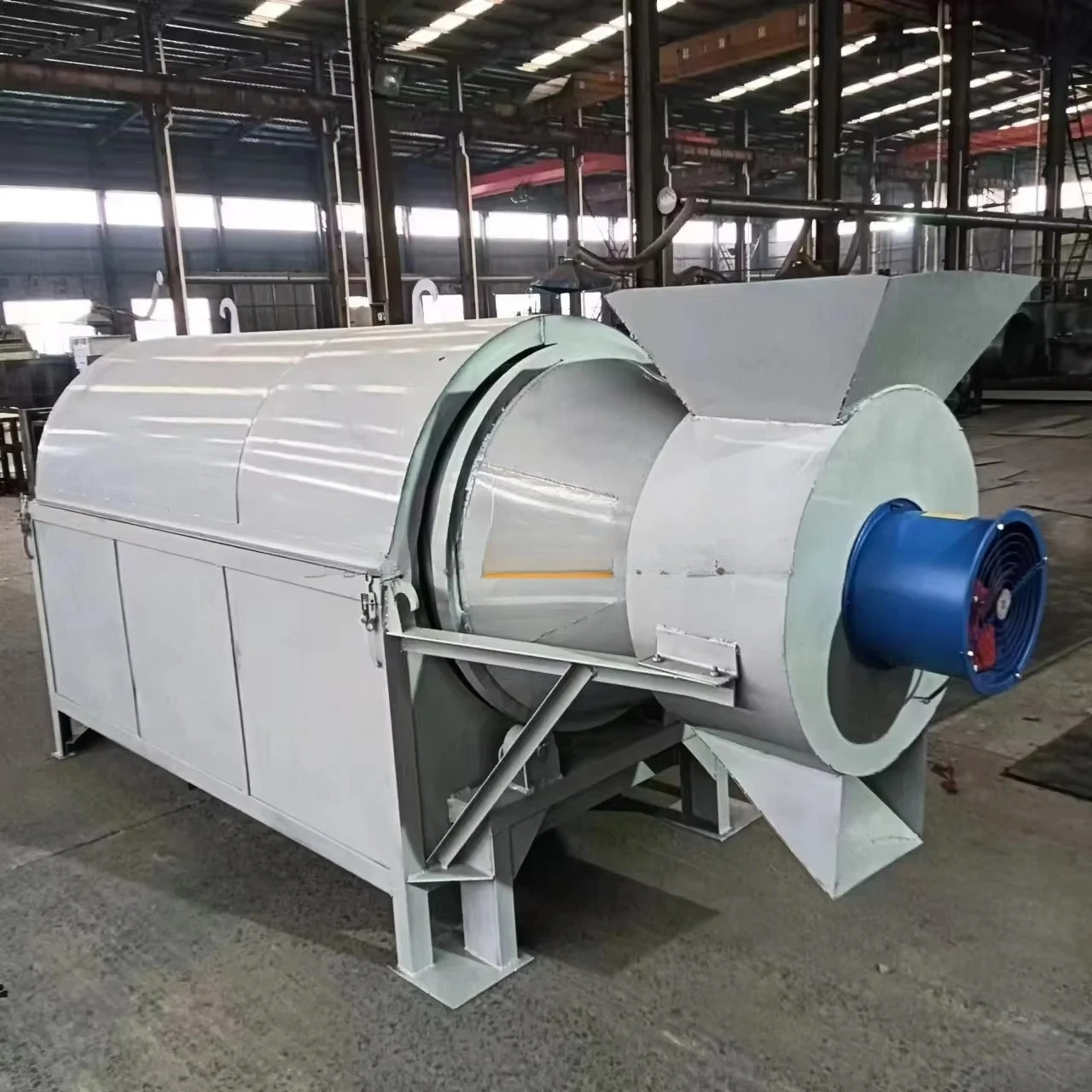 #Portable Stainless Steel Rotary Drum Dryer for Sesame Seeds Coffee Beans Cassava Starch Food Processing High Productivity