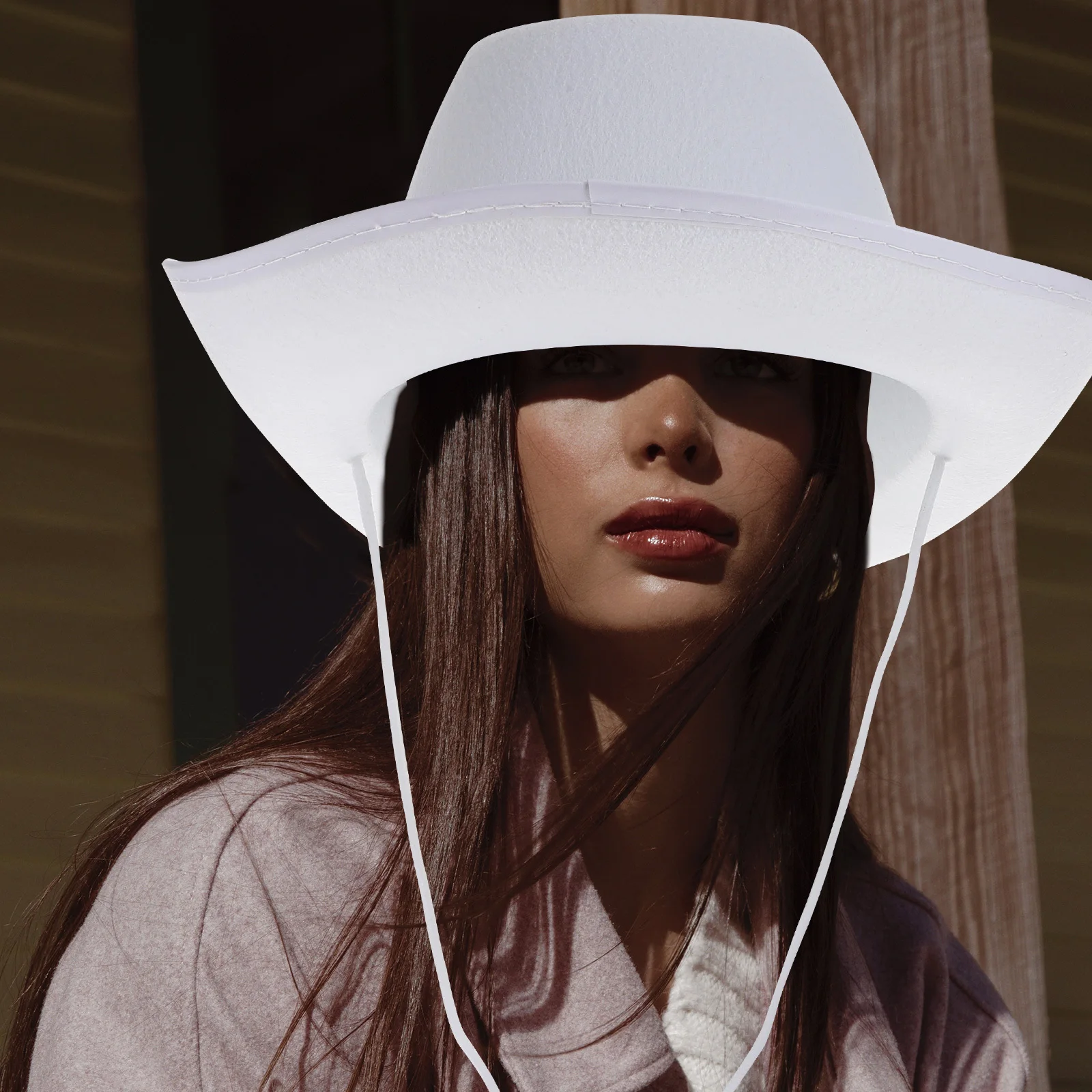 

Western Cowboy Hat Cloth Vintage Wide Brim Drawstring Adjustable Party Hats for Men Women Festival Dress Up Hats Party