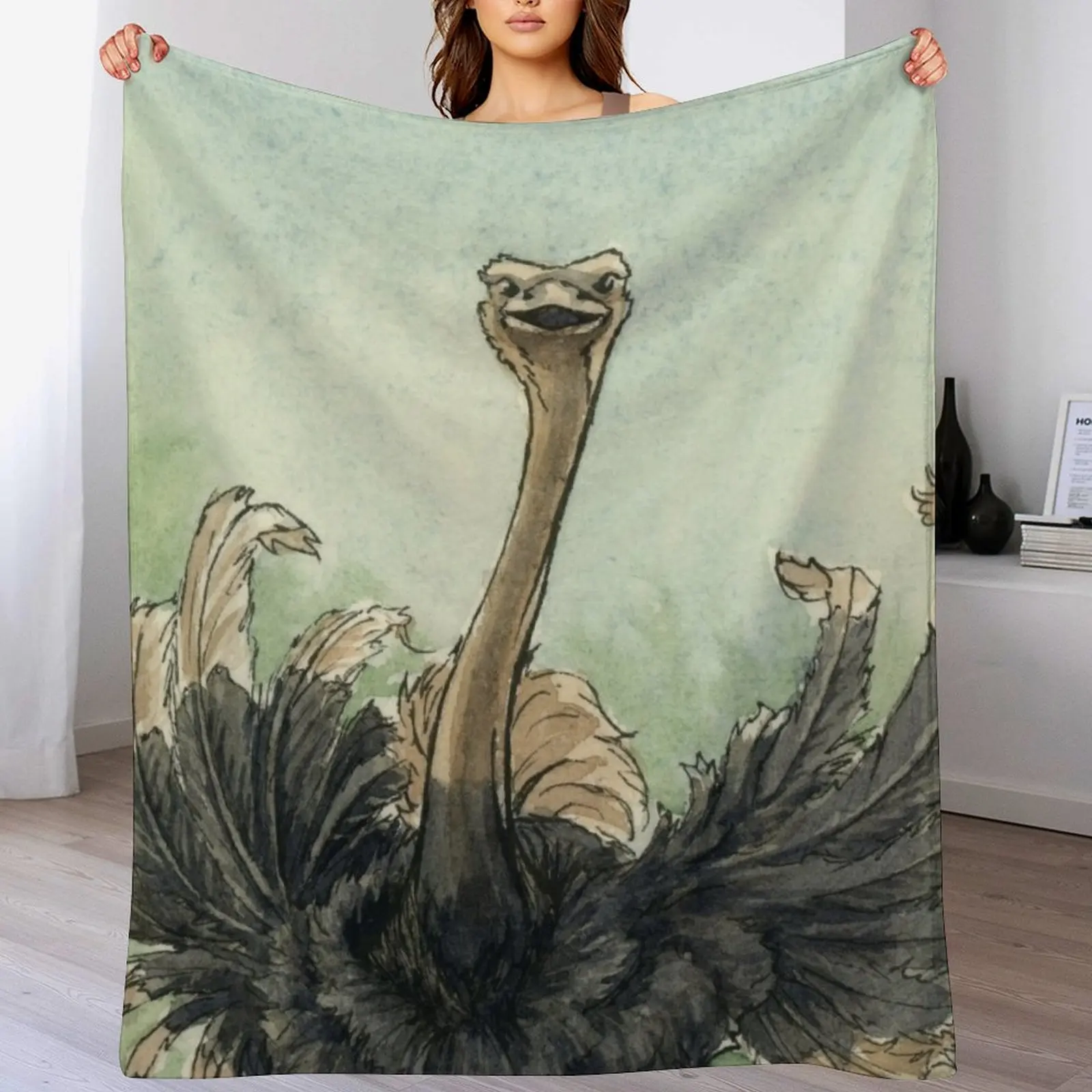 

Ostrich Throw Blanket Sleeping Bag Thermal cosplay anime Blankets
