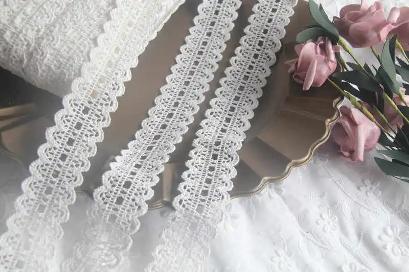 Cotton Thread Lace Double-Sided Hollow Fence Skirt Edge Ribbon Decoration Handmade Material Width 2.5 CM SC1051