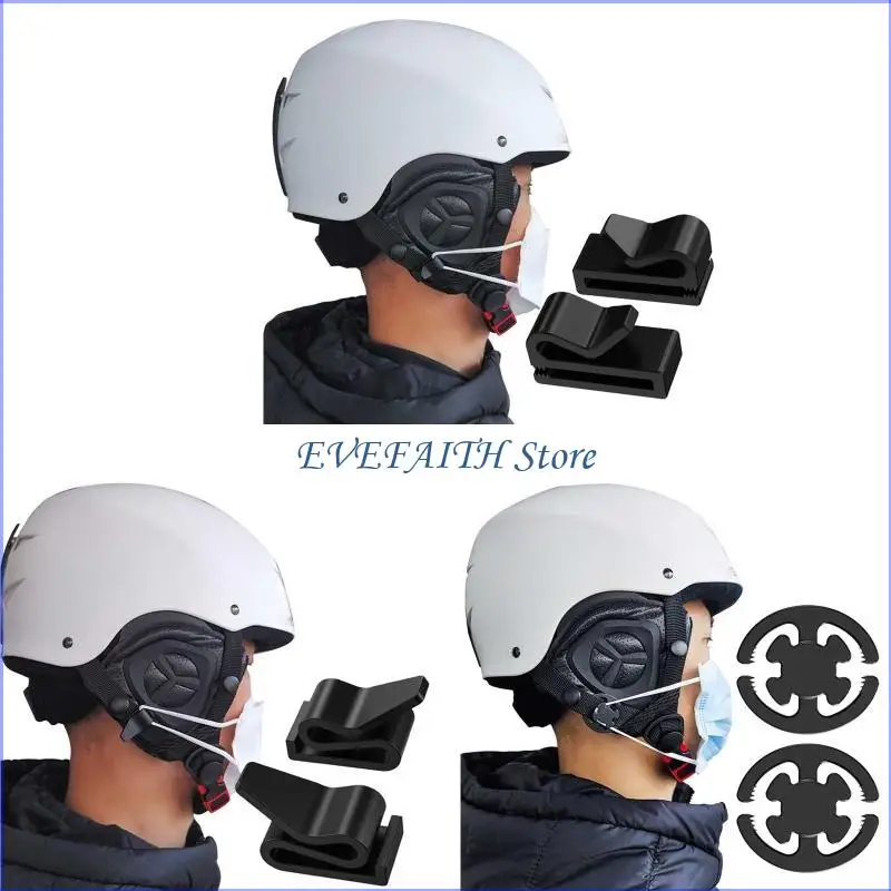 

124B 2Pcs Mask Holder Ski Helmet Face Cover Clip Mask Hanging Buckle for Outdoor Cycling Skiing Climbing