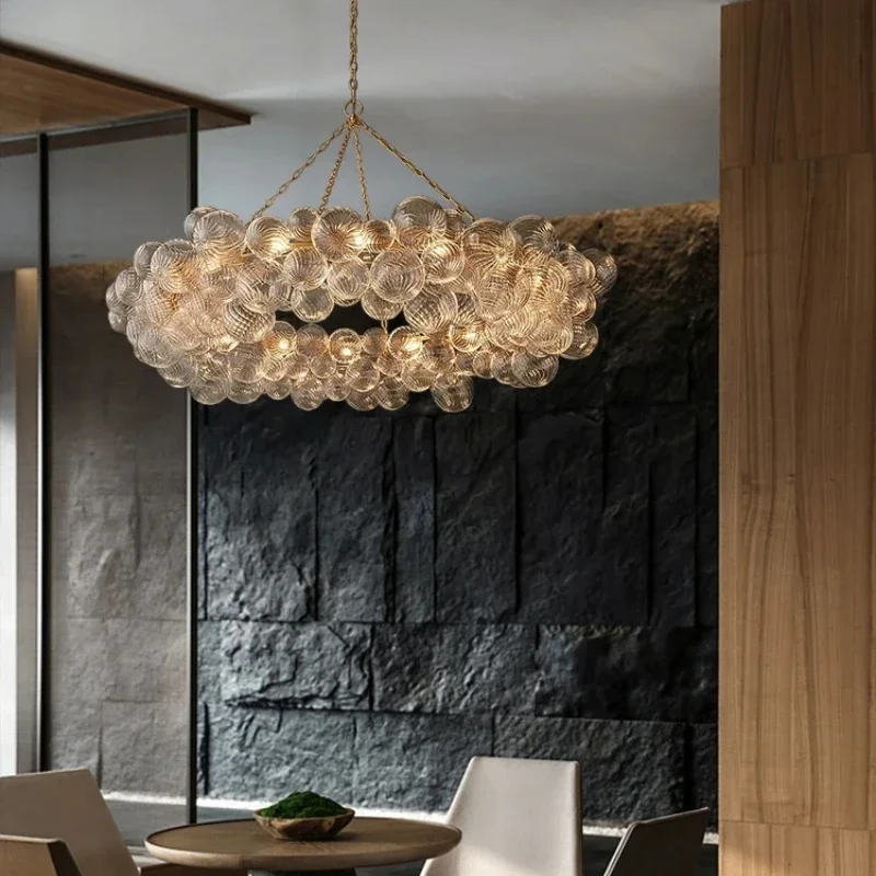 Vintage Led Glass Bubble Ceiling Chandelier Designer Creative Lighting Hanging Lamps Lustre Living Dining Room Luminaire Lampen