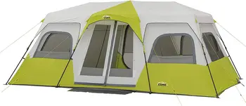 Tente Cabine Instantanée Portable, Grande Tente pour Famille avec Poches de Rangement, Accessoires de Camping, 12 Mortes, 3 Pièces