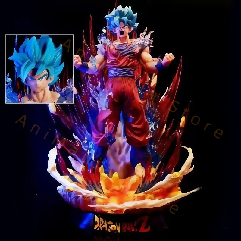 45 cm Dragon Ball Goku Super Saiyan God Super Saiyan Anime Figuur Model Standbeeld Jongens Collectie Desktop Decoratie Ornament Speelgoed