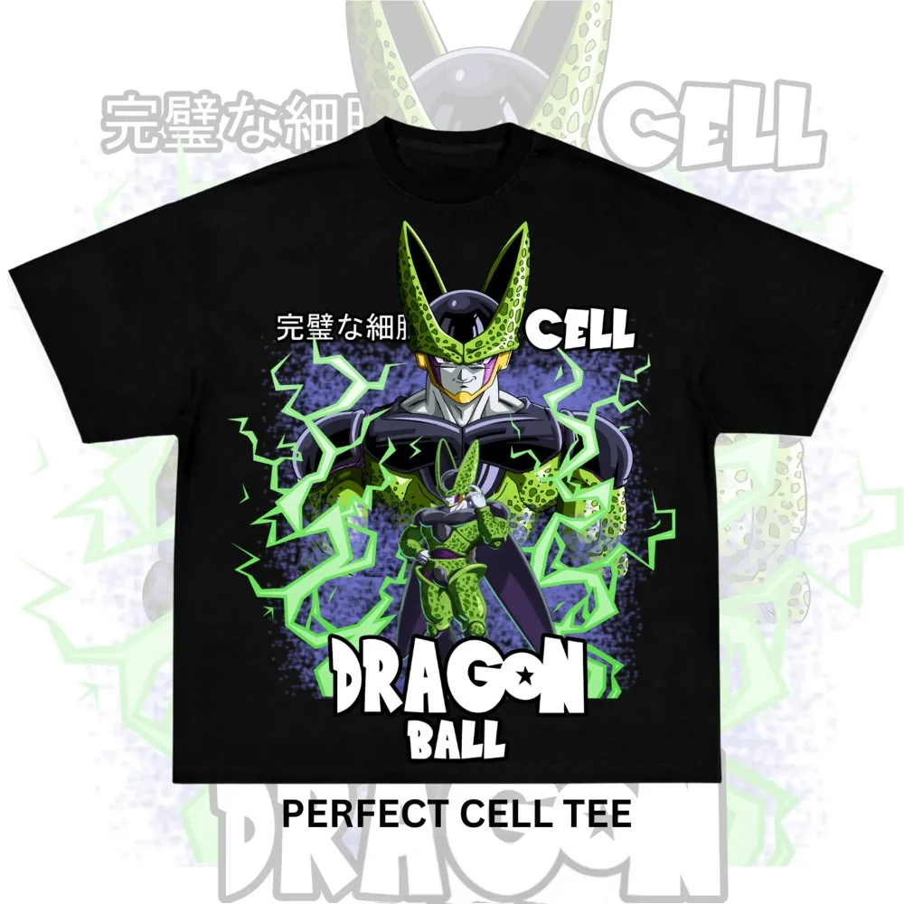 

Dragon Ball Men's and Women's T-shirt Cell Anime Tee Summer Spring Boy's Short Sleeves Hip-hop Punk Parent-child Outfits