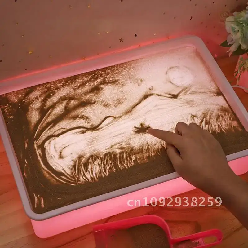 DIY Creativity Table Sand Art Drawing Mini Box For Kids Light Holiday Tabletop LED Chrismas For Gift Lightbox Art With Sand Xmas