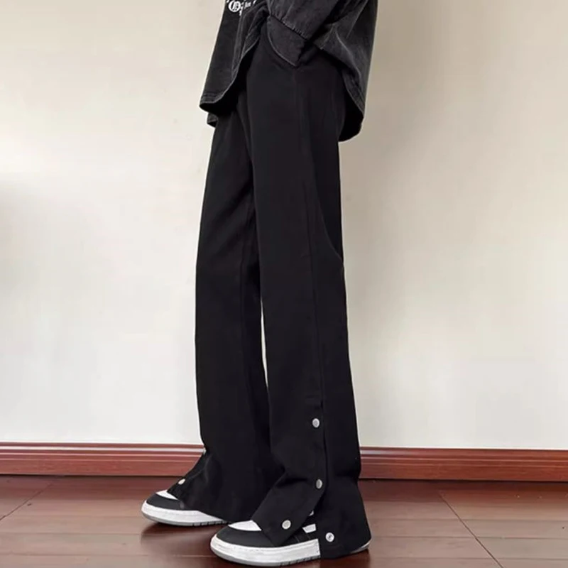 

Ретро модные джинсы с высокой талией для девочек, женские джинсовые брюки с прямыми штанинами Ins High Street, женские дизайнерские мешковатые повседневные повседневные брюки