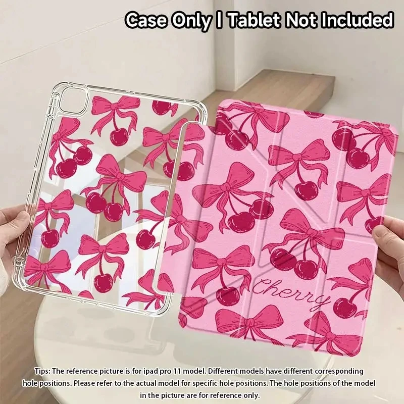 

Розовый чехол-книжка Pink Cherry Y-Fold для iPad Air 11, iPad 10-го, 11-го поколений, A16, 9-го поколения, чехол для iPad Pro 11, 10.9 дюймов, 13 дюймов, M4, M5, 2025