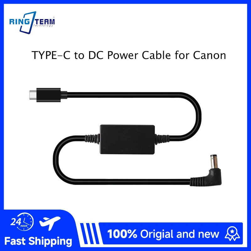 TYPE-C / D-TAP to DC Power Cable for Canon C70 XF605 XF705 External Battery Adapter V-Mount Cable Camera Power Cable 24V