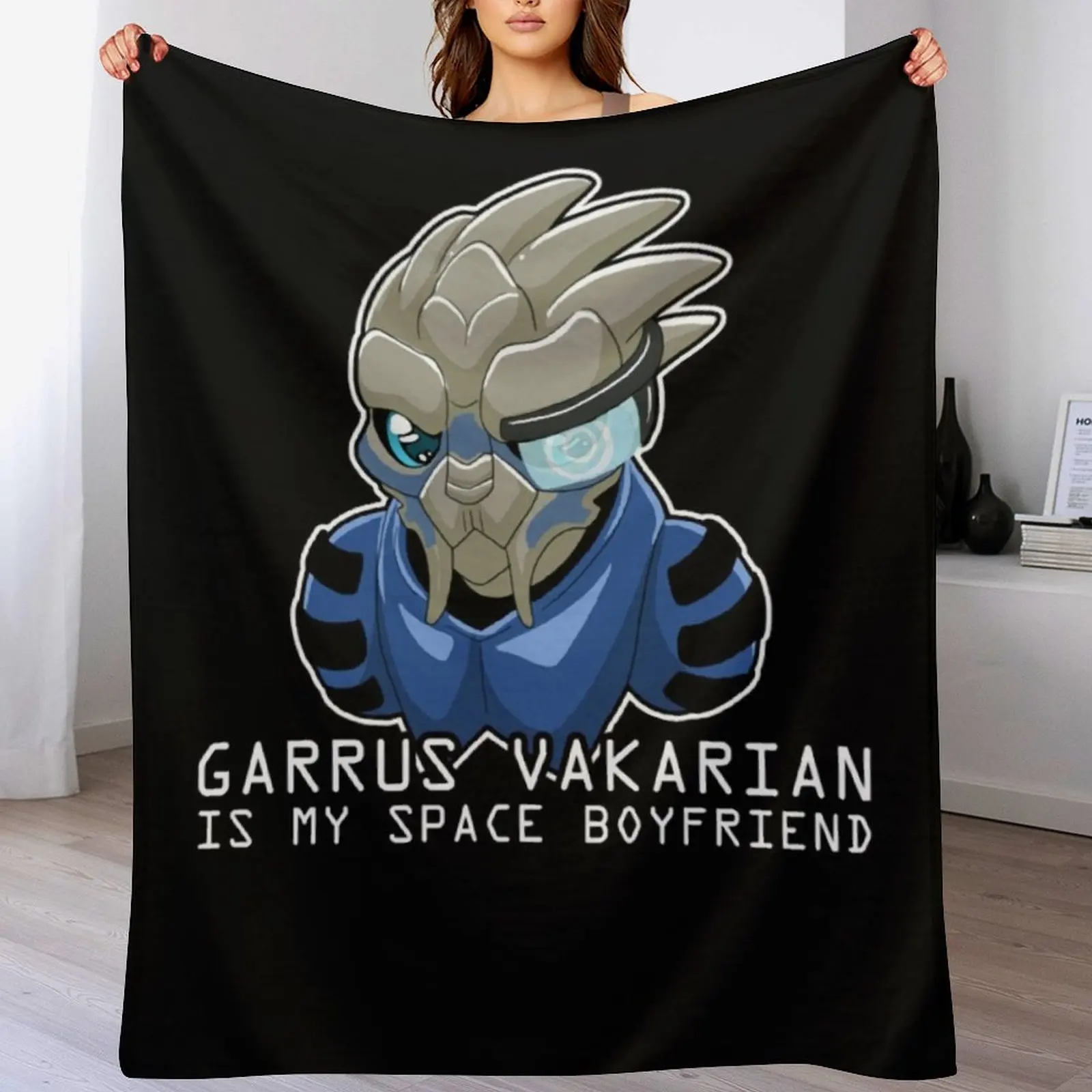 

Garrus Is My Space Boyfriend Throw Blanket Luxury Thicken For Sofa Thin cosplay anime Thins Blankets