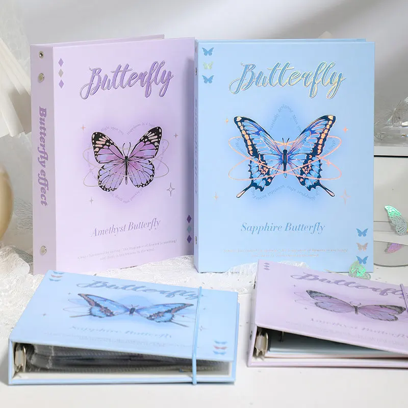 

Butterfly Card Booklet Minimalist Plant Photo Album Booklet Postcard Storage Booklet loose leaf Storage