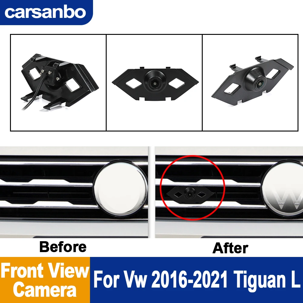 

Carsanbo Car Front View Camera For VW Tiguan L 2016-2020 HD Night Vision Fisheye 150° Chrome Camera Parking Monitoring System