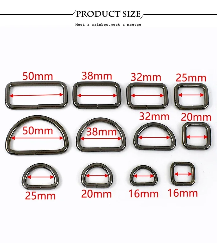 10 Stück Metall-Taschenverschlüsse, 16–50 mm, D-Ring-Verschlüsse für Gurte, Gurtband, Gürtelhaken, Hunde-Leinen-Verbindungsstücke, Verschlüsse, DIY-Bastelzubehör – Detail 4