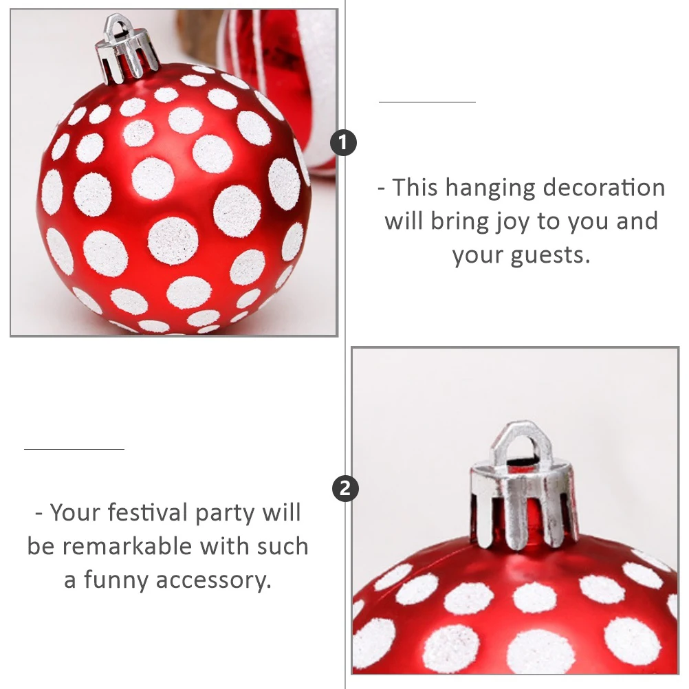 

30pcs Christmas Tree Pendant Set Red Hanging Ball Decor Plastic Ornament For Home Garden Party Yard Porch Xmas Tree Decoration