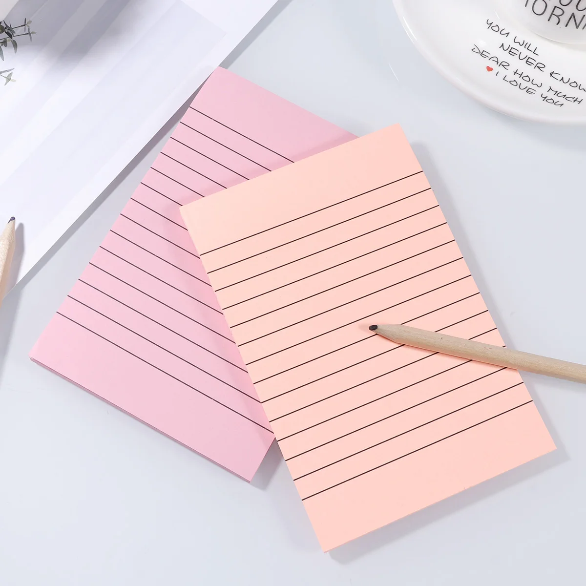 5pcs Colorful Striped Sticky Notepads A6 Self-Stick Notes Memo Pads Paper Notes Stickers For Office Home School Wall Fridge Use