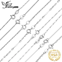 JewelryPalace-collar de plata de ley 100% 925 auténtica para mujer, cadena trenzada de lingote, barra de serpiente Belcher, caja de Singapur