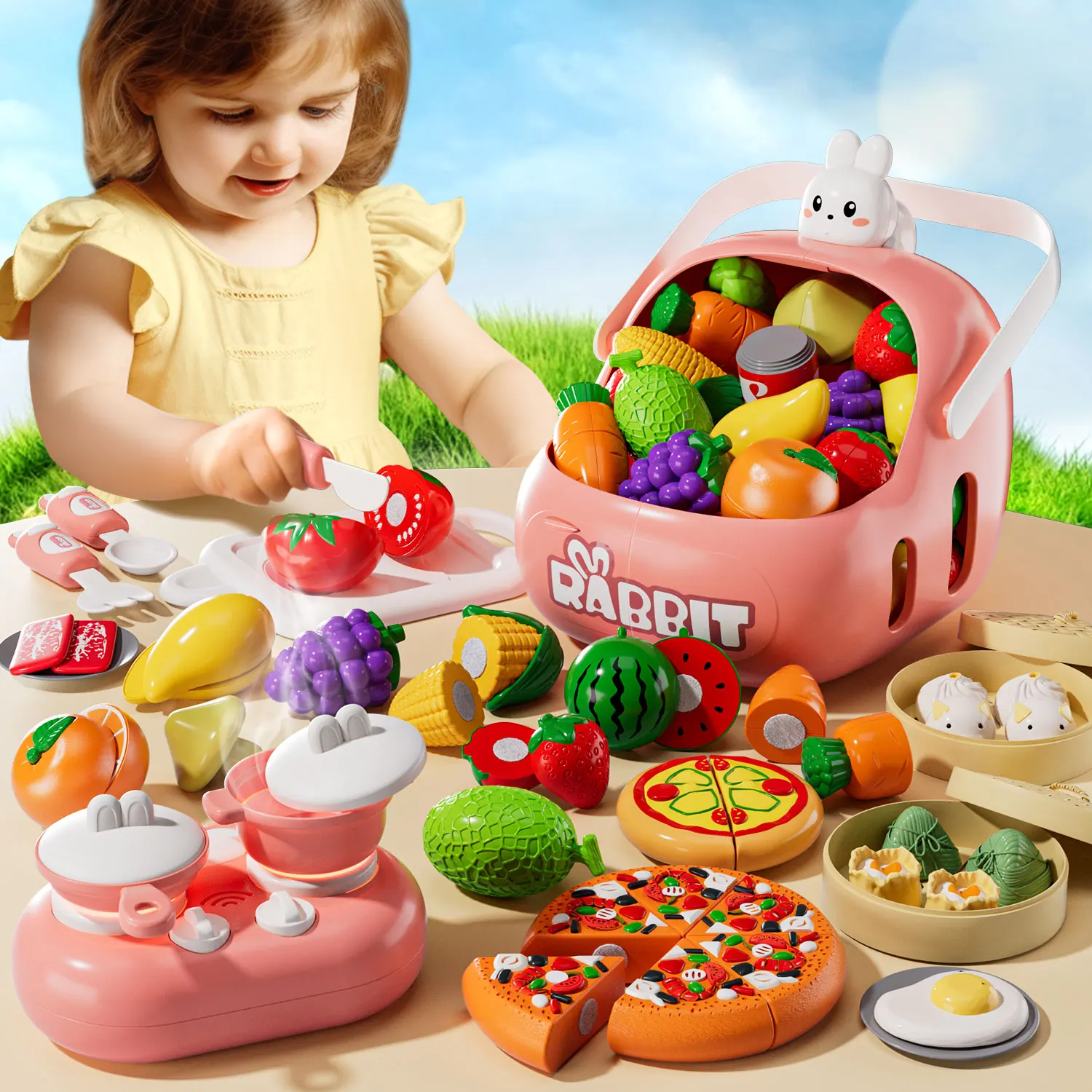Jouet alimentaire pour enfants, Fruits et légumes, jeu de simulation, coupe de casseroles en plastique, éducation de cuisine, cadeaux pour enfants de 3 ans