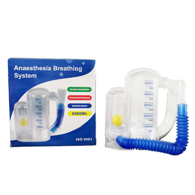 5000ml PVC Volumetric Exerciser Lung Breathing Exerciser Vital Capacity Exhalation Apparatus Spirometer Rehabilitation Trainer