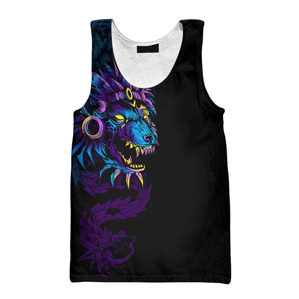 HX Fashion Men Tank Tops Aztec Xoloitzcuintle Dog 3D Printed Vests Teens Boys Summer Sleeveless Vest Male Tops Dropshipping