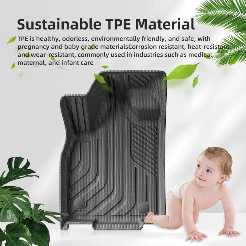 3D TPE Car Floor Mats for Ford Mustang Mach-E 2021-2025 Waterproof Trunk Backrest Pad Protective Auto Accessories