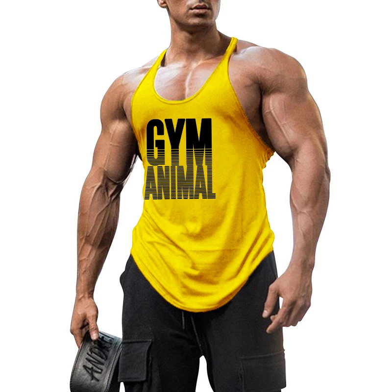 Mens Running Vest Gym Workout Tank Top Cotton Sleeveles Fitness Shirt Bodybuilding Muscle Tee Quick Dry Summer Sports Activewear