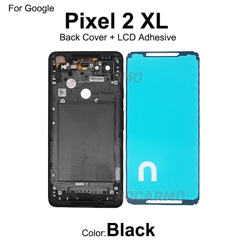 Aocarmo For Google Pixel 2 XL 2XL Middle Board Frame Chassis Bezel Plate With Camera Lens Buttons Adhesive Replacement Part