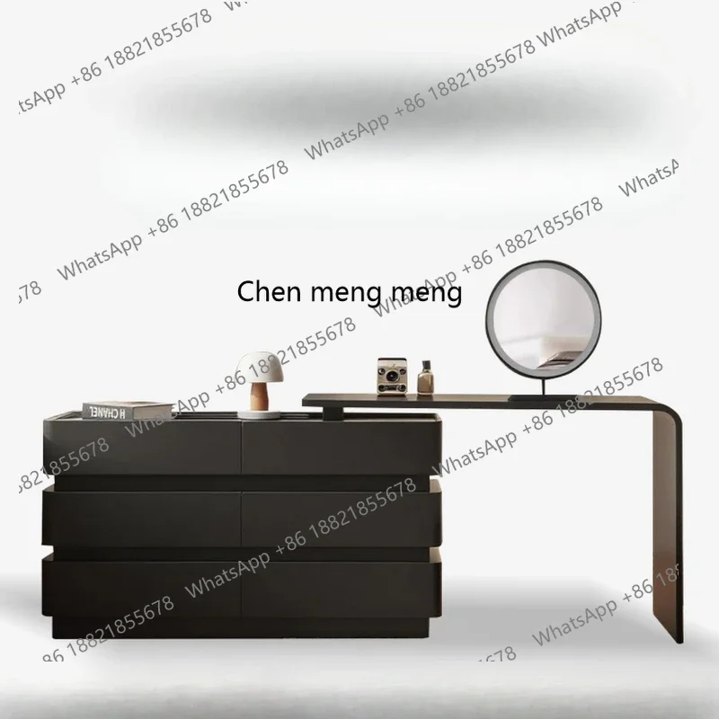 E153 Solid wood dresser chest integrated bedroom modern simple makeup table corner end of bed storage cabinet