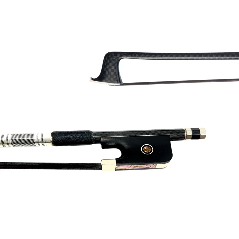 Professional New light black Grid carbon Fiber plaid viola bow ,Siberia black Horsehair horsetail