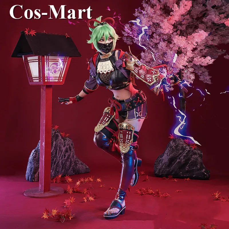 Cos-Mart Game Genshin Impact Kuki Shinobu Cosplay Costume Sweet Lovely Combat Uniforms Activity Party Role Play Clothing S-XL