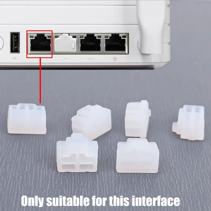 RJ45 Dustplugs Ethernet Hub Port RJ45 Anti Dust Cover Cap Protector Plug Silicone Stopper for Computer Router Switch Female Port