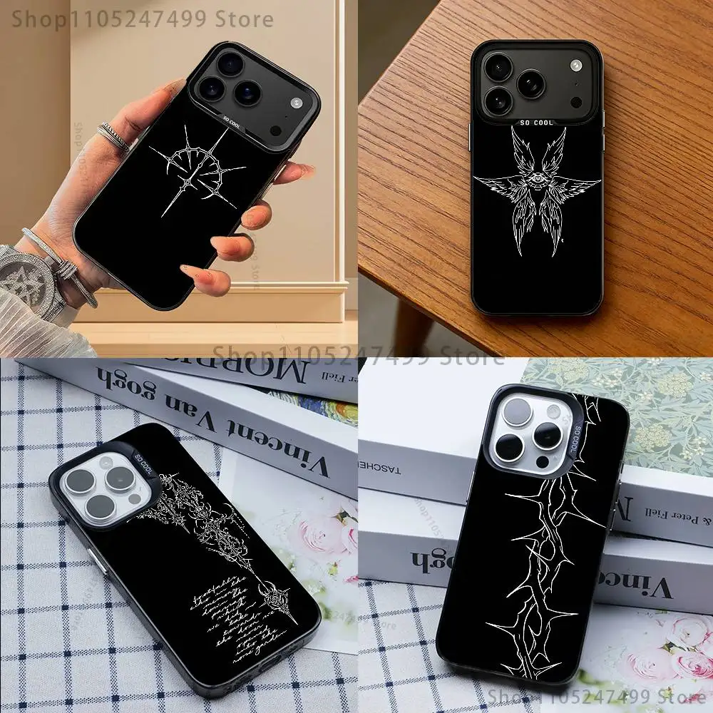 

Cyber Sigil Cross line Phone Case Black case for iPhone17,16,15,14,13,12,Pro,Max,Plus,E,SE4,Air,Mini