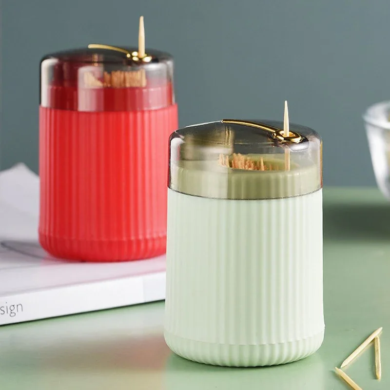 Creative Automatic Pop-up Toothpick Dispenser Household Storage Holder For Home Living Room Dining Room
