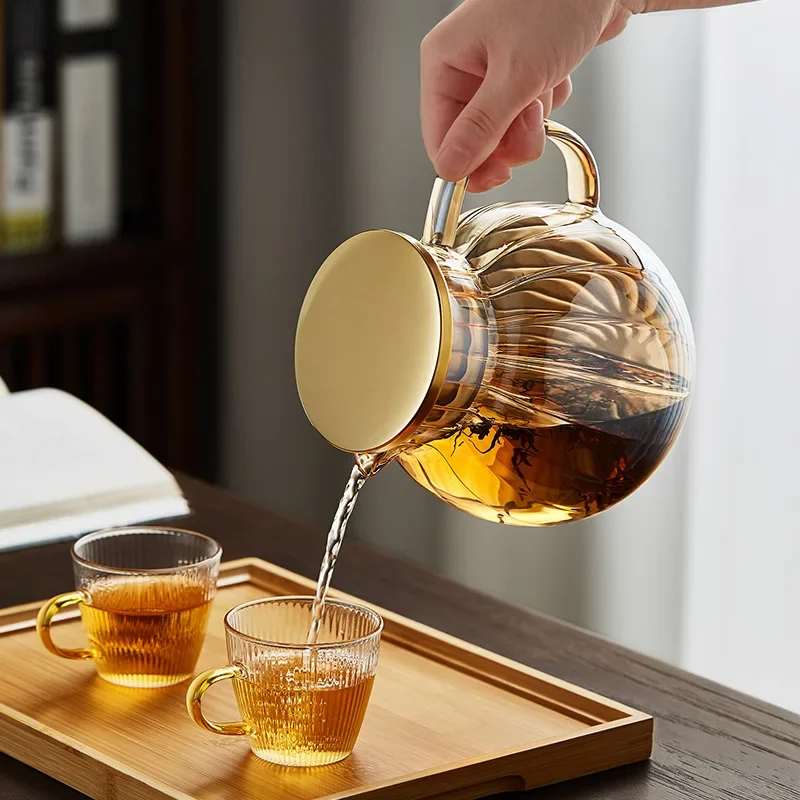 Heat Resistant Glass Teapot Infuser Chrysanthemum Tea Kettle Kung Fu Teawear Set Puer Oolong Pot Pumpkin Teapot