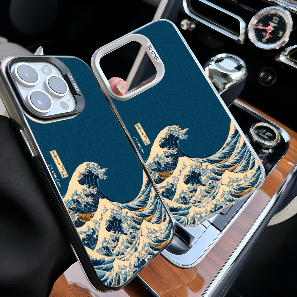 

Чехол для телефона Epc Great Wave Kanagawa IMD для iPhone 16, 15, 14, 13, 12, 11 Pro Max Plus, серебристый цвет