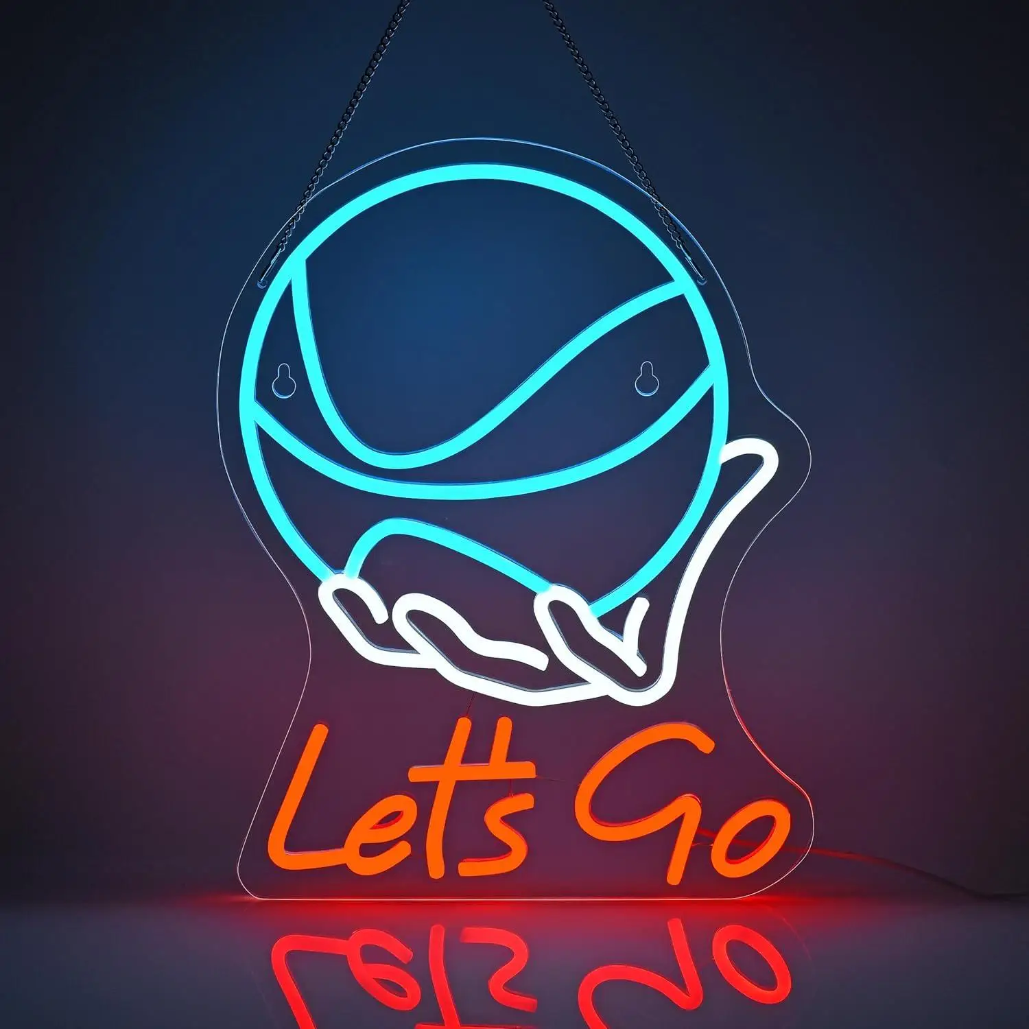 

Неоновая вывеска «Let's Go Basketball» со светодиодной подсветкой для спален мальчиков и мужчин, гостиных, спортивных комнат, декора мужских уголков, идея для подарка для любителей баскетбола