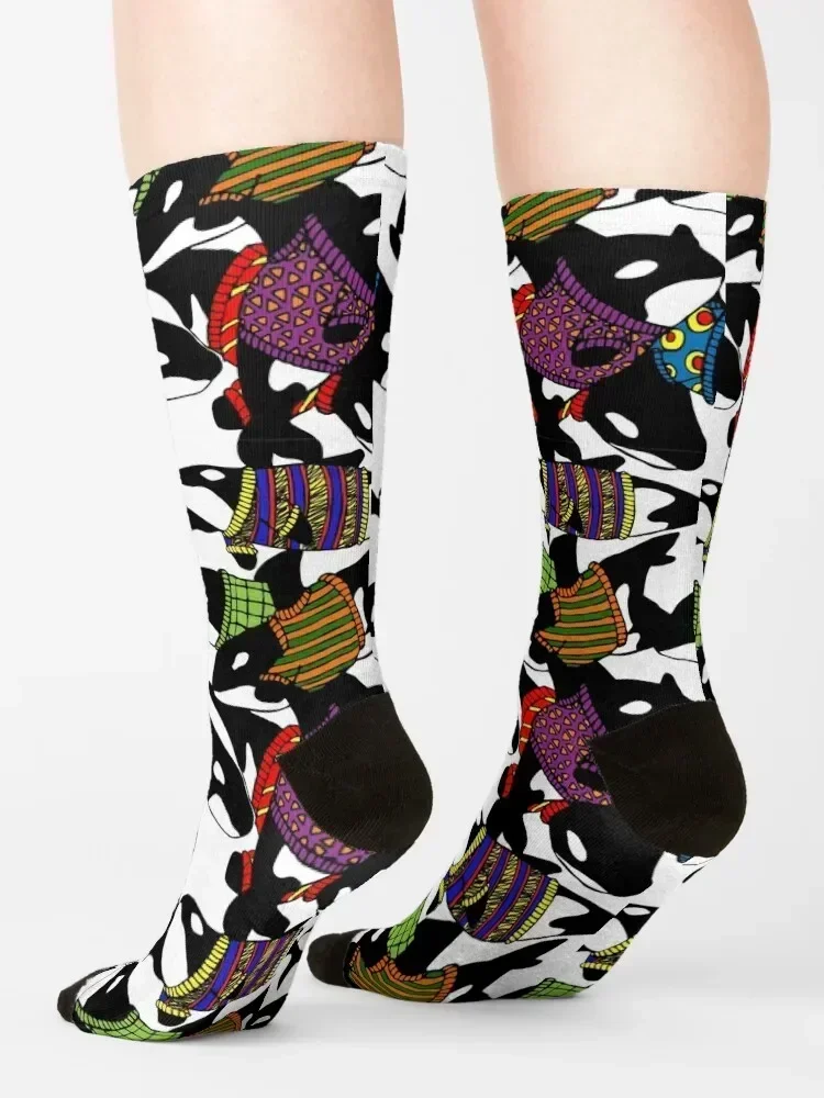 Orca Sweaters Socks funny gift cartoon loose Running Male Socks Women's