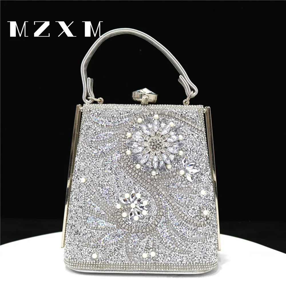 Bolso de boda de una sola cara para mujer, Cartera de hombro con temperamento de noche, Perla de diamante de agua, nuevo diseño