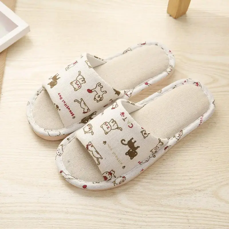 Women Flax Slippers Home Slippers Linen Summer Lightweight Flat Sandal Breathable Comfortable Non-Slip Slides Indoor Men Slipper - Image 6
