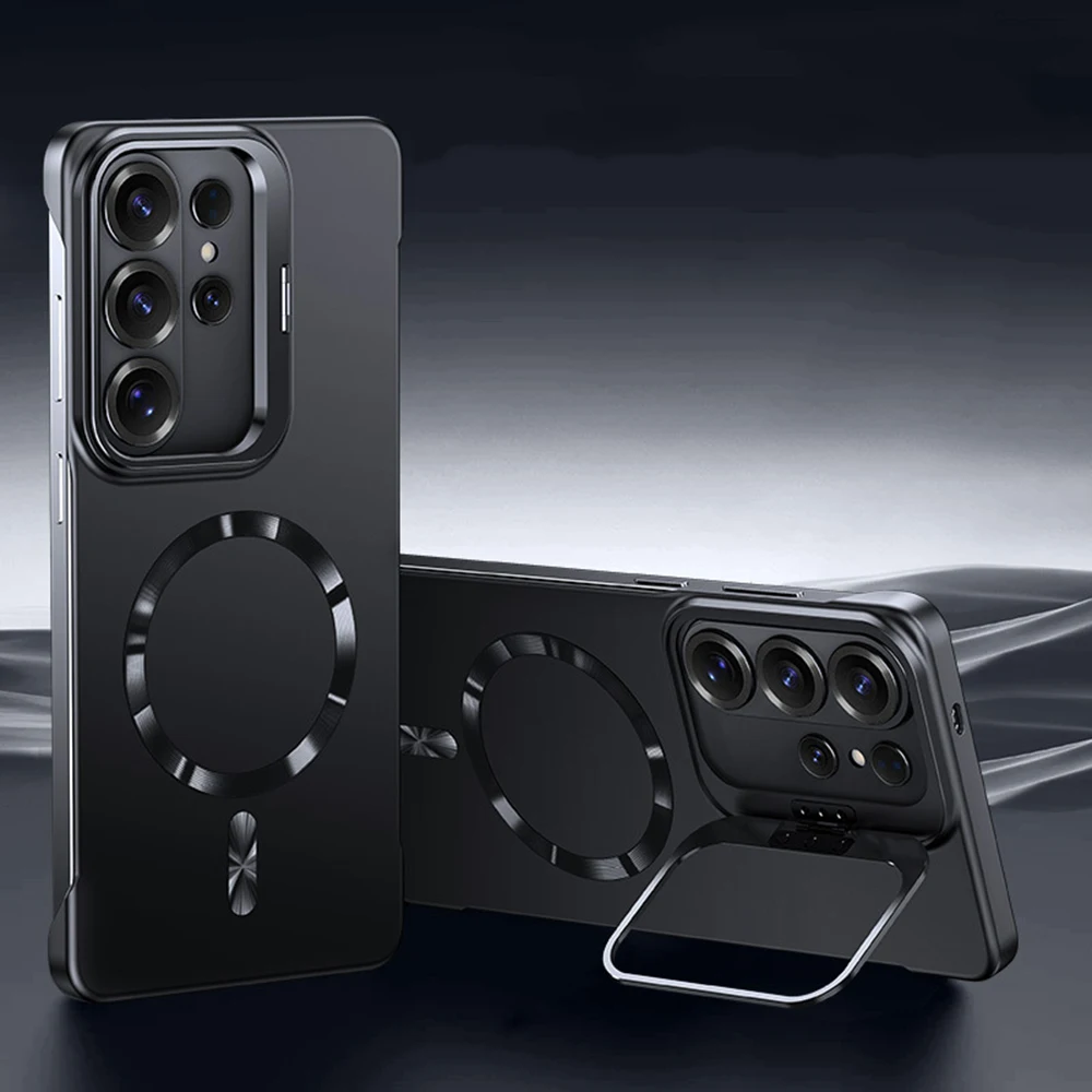 

For Samsung Galaxy S26 S26 Plus S26 Ultra Magnetic Case Bare Metal Feel Camera Holder Adjustable Lens Protection Strong Magnet