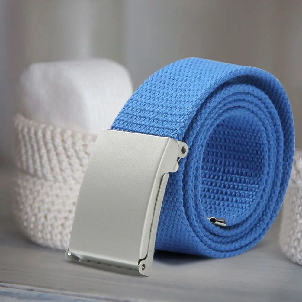 Fashion Candy Colors Metal Buckle Waist Belts Canvas Belts Waist Strap Waistband