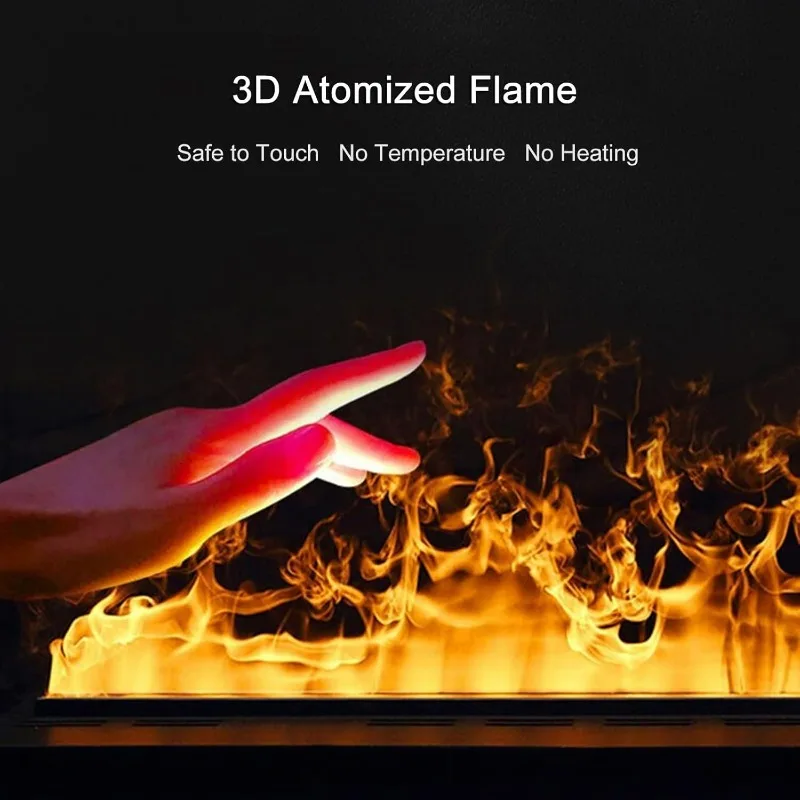Water Vapor Fireplace Decorative Fireplace Stoves Insert with 3D Atomizing Flame, Touch/Remote Control, Ultra-Thin 3mm Top Panel