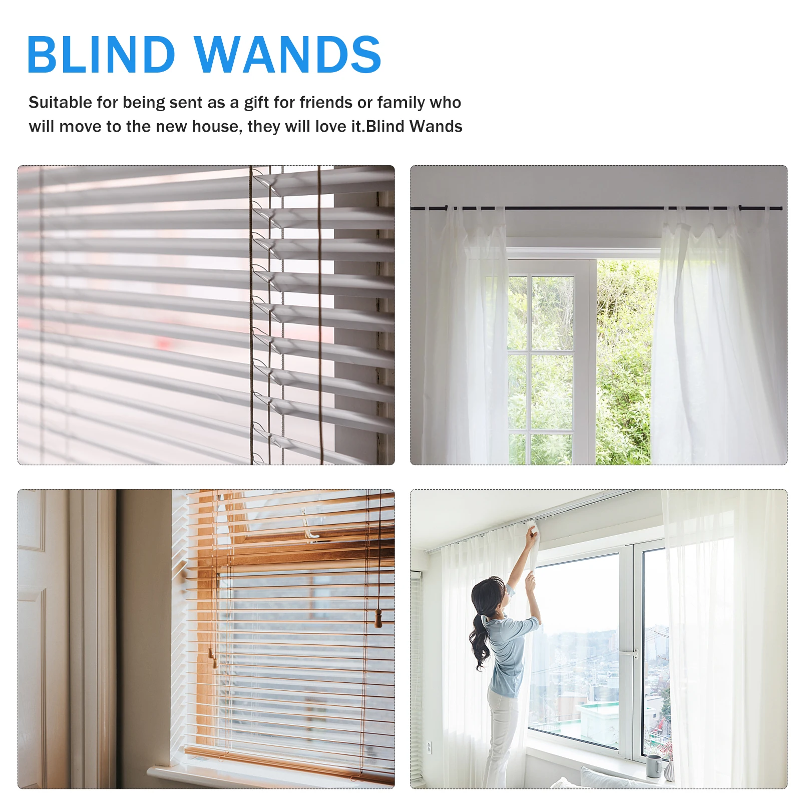 

8Pcs Curtain Accessories Long Blind Tilt Wands 17 Inches Plastic Vertical Blinds Rods Replacement Smooth Surface Blinds