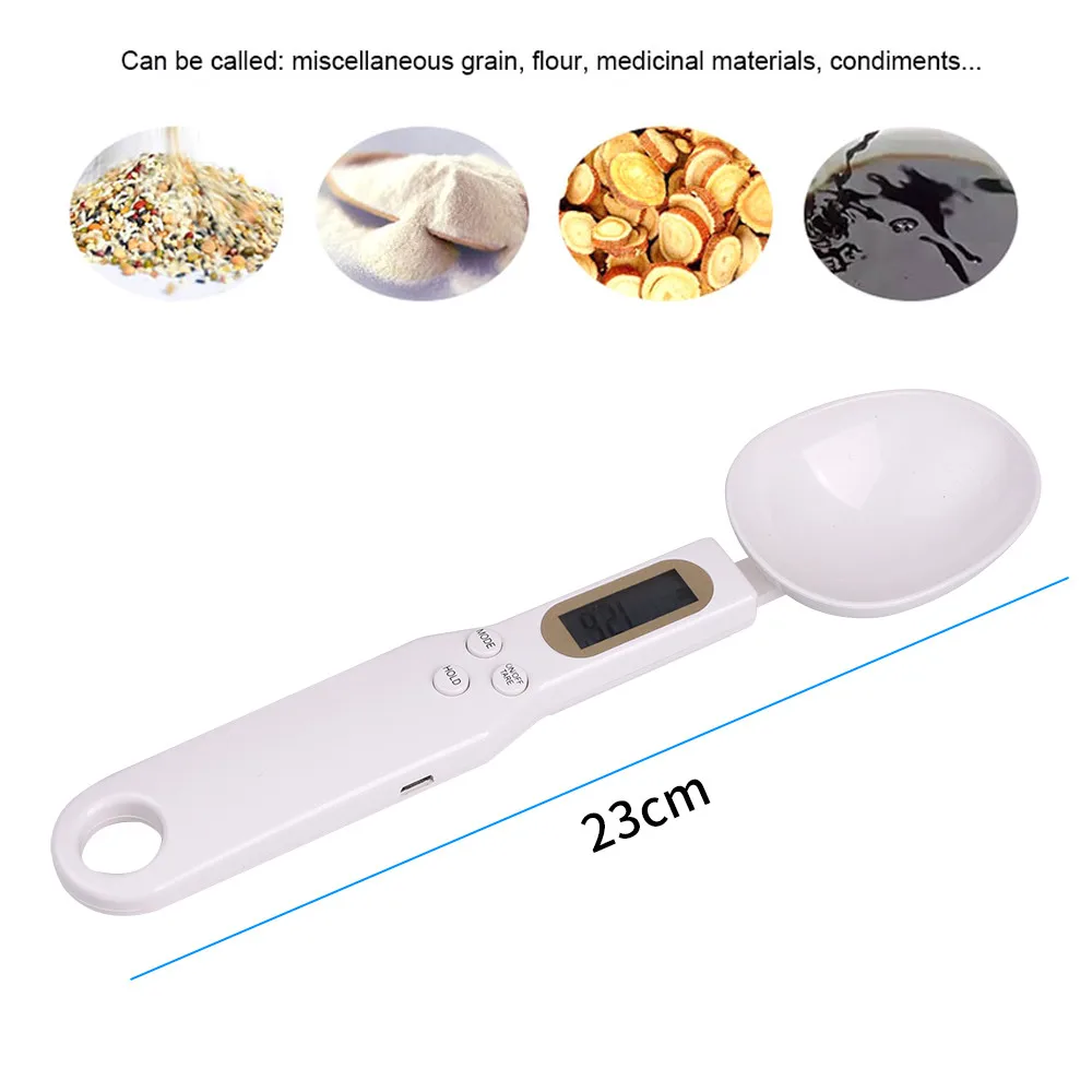 USB Recharge Kitchen Scale 500g/0.1g LCD Digital Measuring Food Flour Spoon Scale Mini Kitchen Tool for Milk Coffee