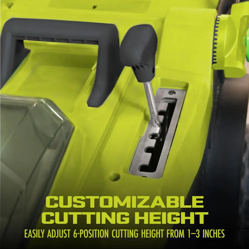 Battery Powered Walk-Behind Lawn Mower 17" Mulching w/ Adjustable Height & 11-Gallon Grass Catcher