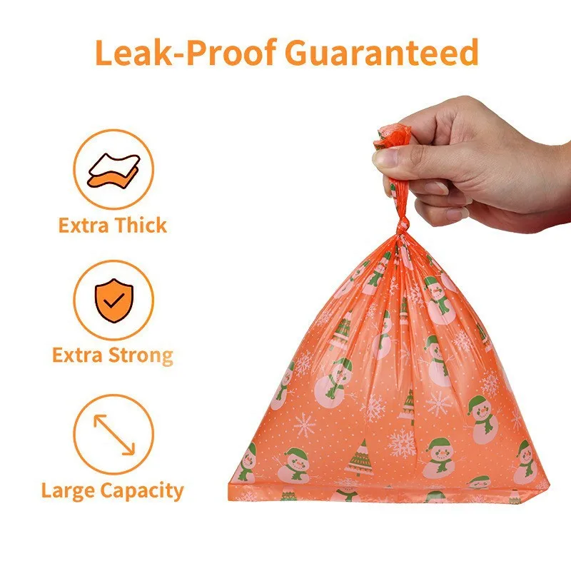 Gift Christmas Pet Waste Bags Biodegradable Two Color Printing Disposable Direct